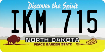 ND license plate IKM715