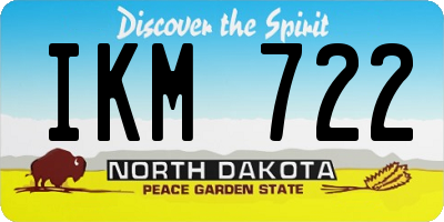 ND license plate IKM722