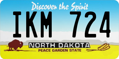 ND license plate IKM724