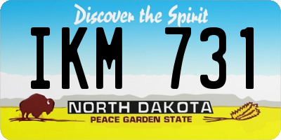ND license plate IKM731