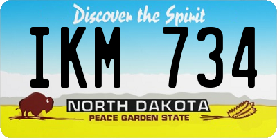 ND license plate IKM734