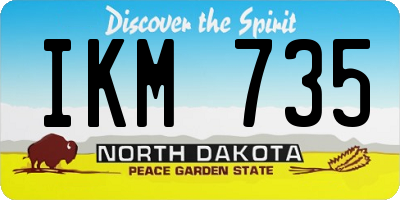 ND license plate IKM735