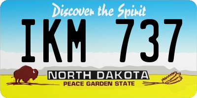ND license plate IKM737
