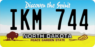 ND license plate IKM744