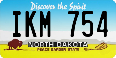 ND license plate IKM754