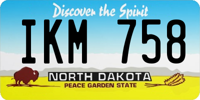 ND license plate IKM758