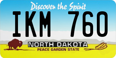 ND license plate IKM760