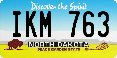 ND license plate IKM763