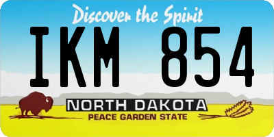 ND license plate IKM854