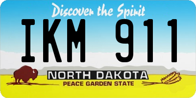 ND license plate IKM911