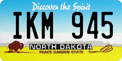 ND license plate IKM945