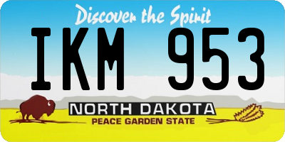 ND license plate IKM953
