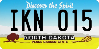ND license plate IKN015