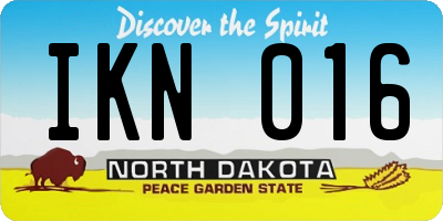 ND license plate IKN016