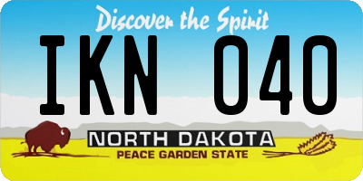 ND license plate IKN040