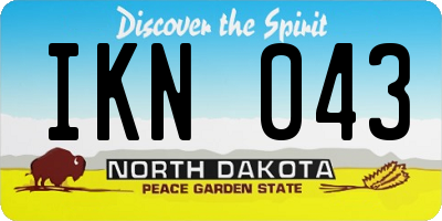 ND license plate IKN043