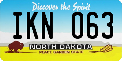 ND license plate IKN063