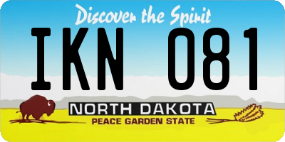 ND license plate IKN081