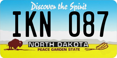 ND license plate IKN087