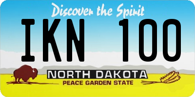 ND license plate IKN100