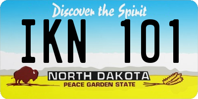 ND license plate IKN101