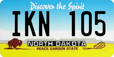 ND license plate IKN105