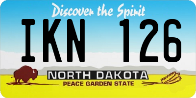 ND license plate IKN126