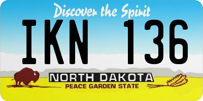 ND license plate IKN136
