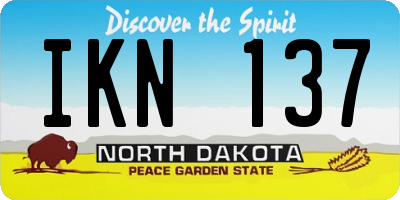 ND license plate IKN137