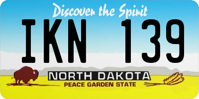 ND license plate IKN139