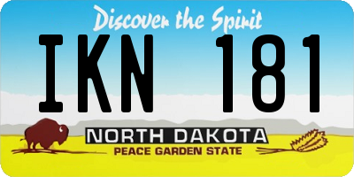 ND license plate IKN181