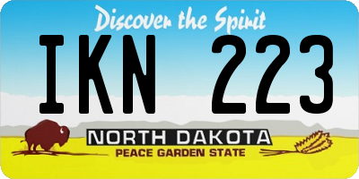 ND license plate IKN223