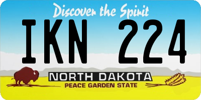 ND license plate IKN224