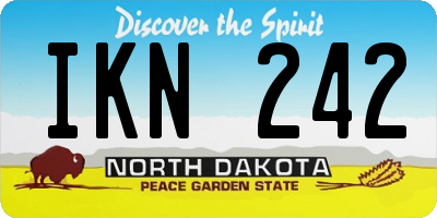 ND license plate IKN242