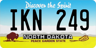 ND license plate IKN249