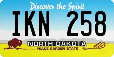ND license plate IKN258