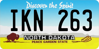 ND license plate IKN263
