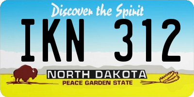 ND license plate IKN312