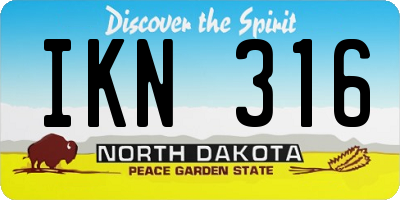 ND license plate IKN316