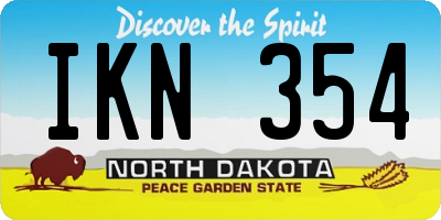 ND license plate IKN354
