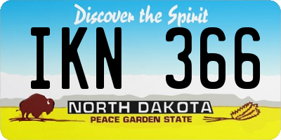 ND license plate IKN366
