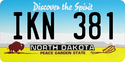 ND license plate IKN381