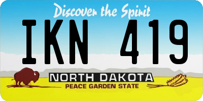 ND license plate IKN419