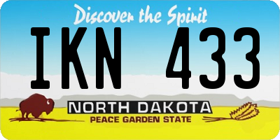 ND license plate IKN433