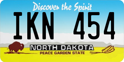 ND license plate IKN454