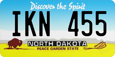 ND license plate IKN455
