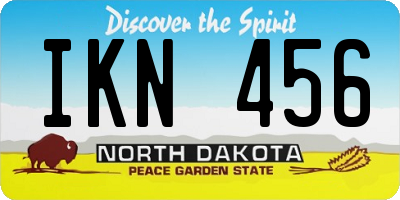 ND license plate IKN456