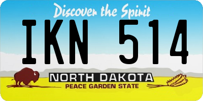 ND license plate IKN514