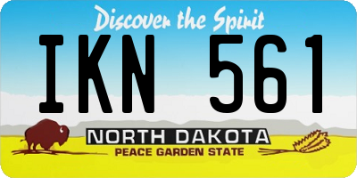 ND license plate IKN561