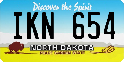 ND license plate IKN654